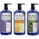 Dr Teal's Body Wash Variety Gift Set (3 Bottles, 24 oz ea) - Soothe & Sleep, Glow & Radiance, and Relax & Relief - Lavender, Citrus, & Eucalyptus Scents - Essential Oils & Epsom Salts for Relaxation