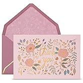 Prims & Flourish Thank You Cards with Envelopes, 24-Count, Blush and Gilded Blooms, Gold Foil Floral Design, 4 x 6 Inches, Blank Inside Bulk Notes for Weddings, Baby Showers, Bridal Showers
