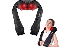 COPYJOY Shiatsu Neck and Back Massager, Corded Electric Neck Massager with Heat for Pain Relief Deep Tissue 4D Kneading Shoulder Massager Pillow for Whole Body Relaxation, Gifts for Mom Dad Women Men