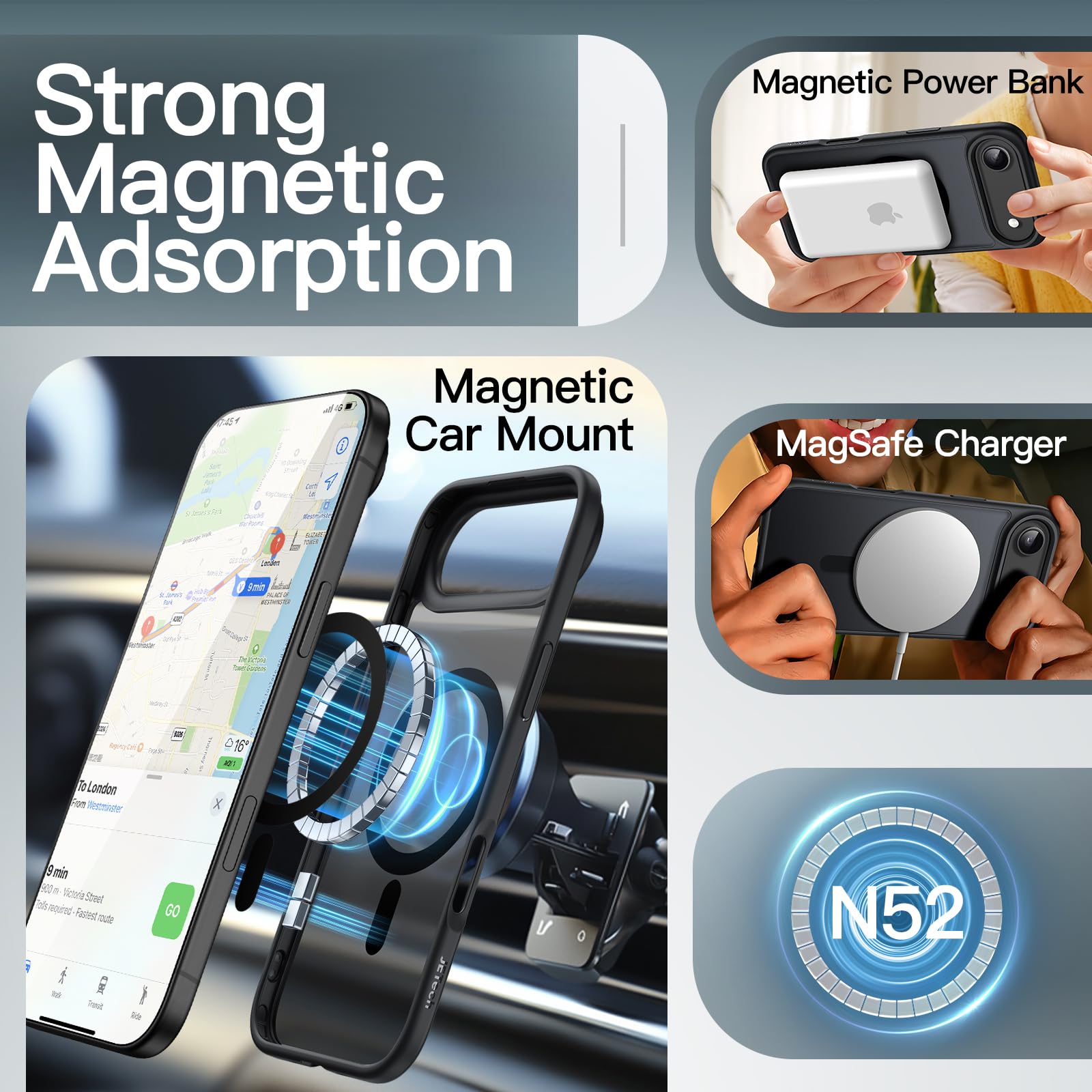 Magnetic Case for iPhone 17 Air Compatible with MagSafe, 6.5-Inch Display