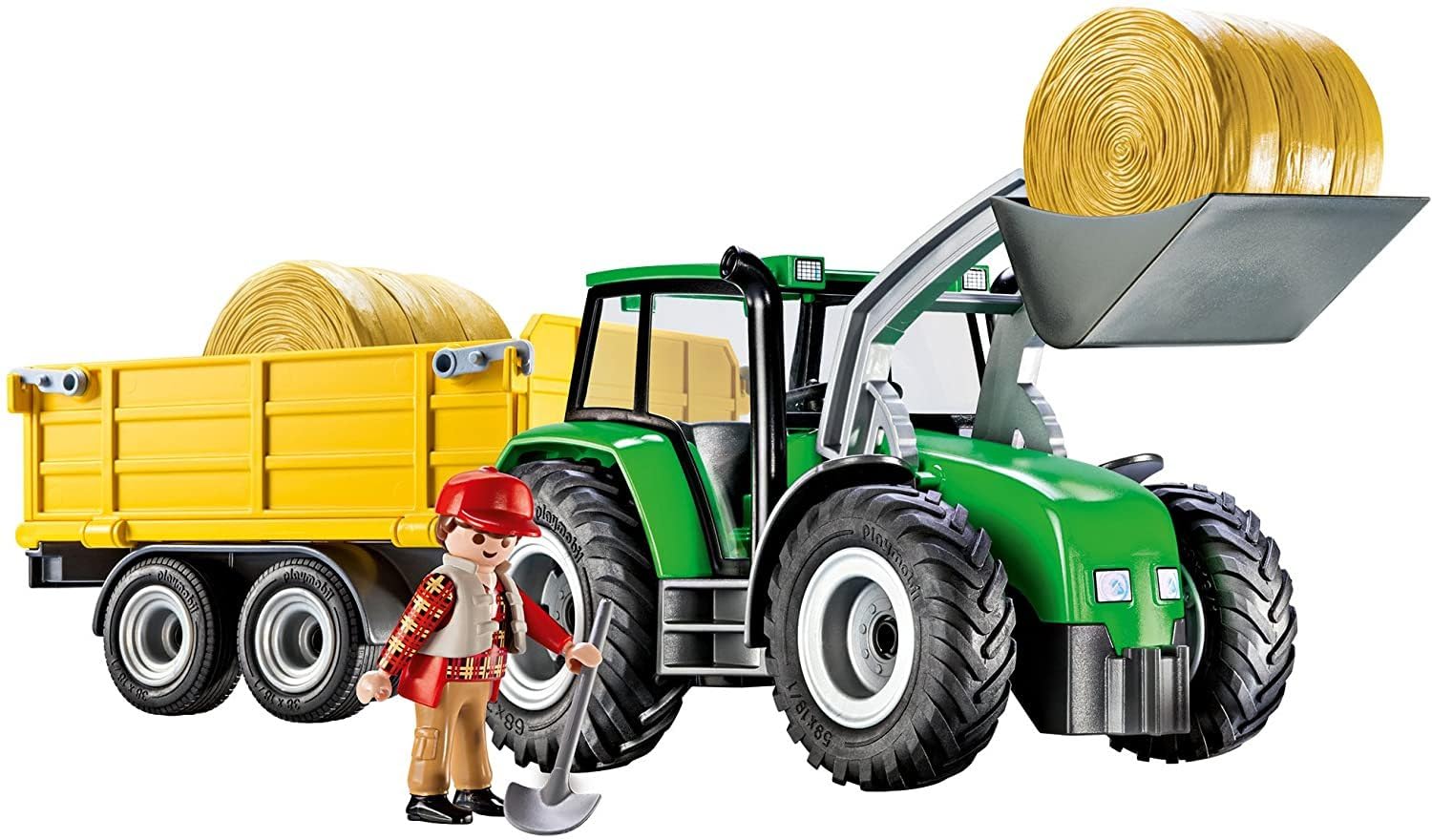 Playmobil 9317 Tractor with Trailer Playset, Multicoloured