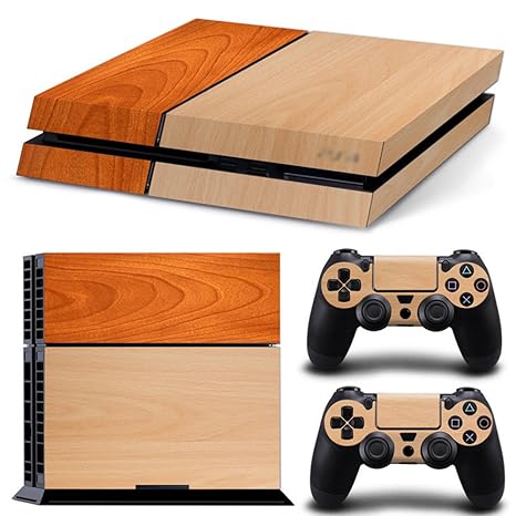 Holz Vinyl Aufkleber Full Body Blenden Haut Aufkleber für Sony PlayStation 4 PS4 Konsole X 1 und Controller X 2
