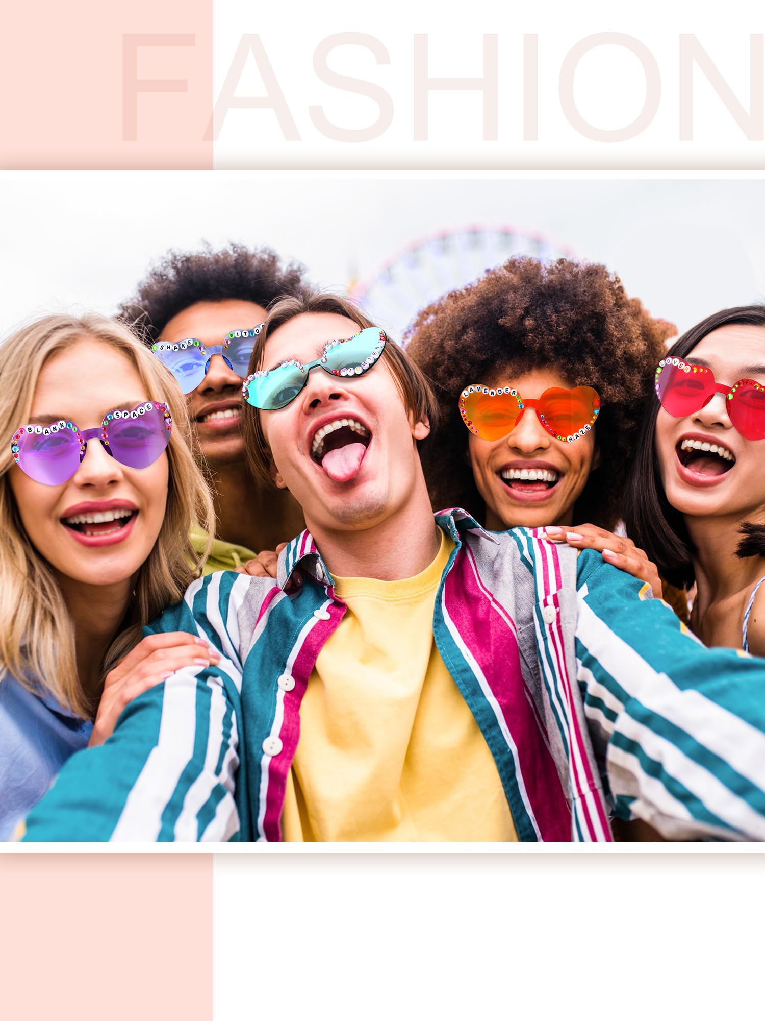 Saysurey 20 Pairs DIY Sunglasses in My Era Popular Singer Party Favors Friendship Sunglasses for 80s Girls Women