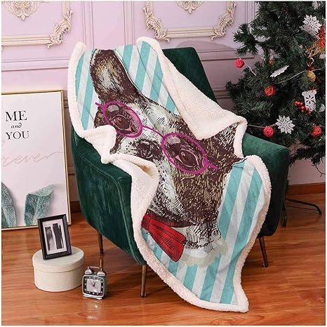 Amazon|ドイツの柔らかい毛布、ストライプの背景にポップアート手描き