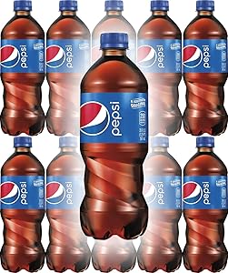 Pepsi Soda, 20oz Bottle (Pack of 10, Total of 200 Fl Oz)