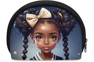 ZOUTAIRONG American Black Girls Coin Purse for Teen Girls Mini Pouch Women Wallet Makeup Bag Travel Trip Portable Clutch African Magic Princess Gifts Zipper Coin Holder