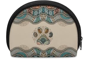 Vanideaoty Paw Coin Purse Cute Ethnic Mini Slim Zipper Wallet for Kids