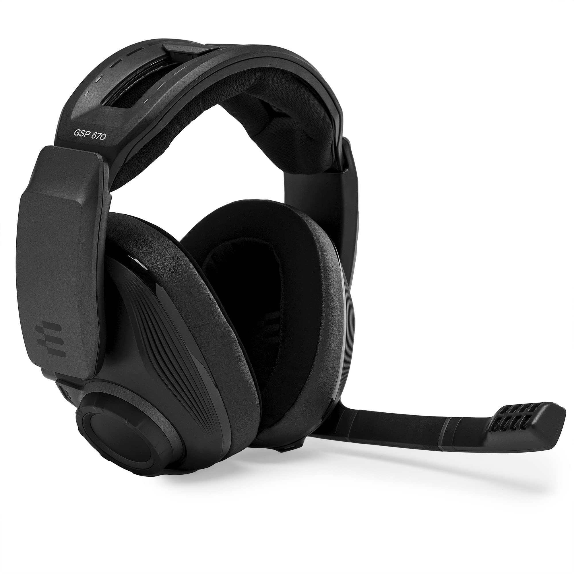 EPOS I Sennheiser GSP 670 Auriculares inalámbricos para juegos, 20 horas de duración de la batería, sin demoras, micrófono con cancelación de ruido, abatibles para silenciar, cómodas almohadillas para los oídos, sonido envolvente 7.1, funciona en PC, Mac,