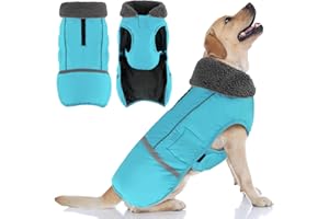 Doglay Dog Coat, Waterproof Dog Jacket Pet Winter Coat for Cold Weather with Thicken Furry Collar, Reflective Puppy Winter Jacket Warm Fleece Lining for Small Medium Large Pets