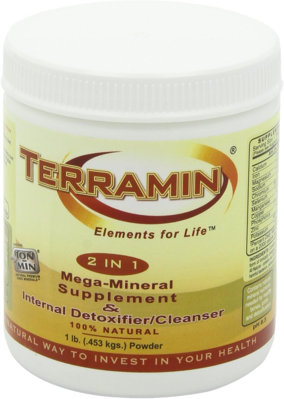 Ion Charged Terramin Mega-Mineral Supplement & Internal Detoxifier/Cleanser, 1-Pound Powder Jar: Health & Personal Care