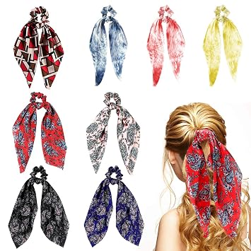 Amazon Com 8pcs Long Elastic Hair Scrunchie Satin Anderse