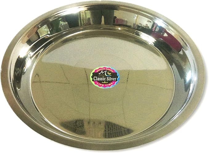 Dinnerware Plates Home Garden Stainless Steel Flour Dough Kneading Plate Pie Pan 10 Inches Indian Parat 360idcom Fr