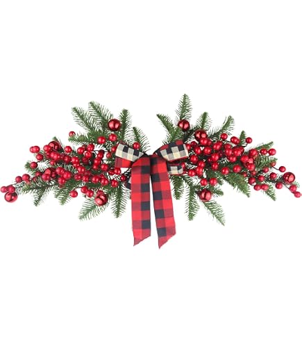 Amazon.com: CITYES Christmas Swag Decoration Floral Swag with