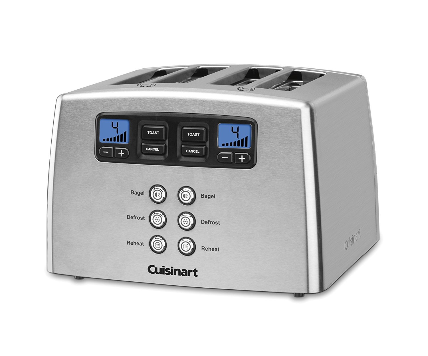 Best Selling Hands Free Automatic Lever-Less 4-Slice Stainless Steel LED Display Coutertop Toaster System- Perfect English Muffins, Bread Bagels With One Touch Button Mode- Perfect For Busy Moms Dads