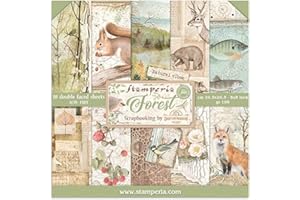 STAMPERIA INTERNATIONAL, KFT PAPER PAD 8X8 10PK FOREST, 20.3 x 20.3 (8" x 8"), Multicoloured