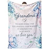 Afterprints Gifts for Grandma Blanket, Grandma Birthday Gifts, Valentines Day Presents for Grandmother from Grandkids, We Love You Soft Throw Blankets 50" x 60"
