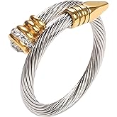 Dorriss Ring for Women Adjustable Cable Nail Rings Open Stackable Cubic Zirconia Vintage Designer Fashion Jewelry Girlfriend Wife Mom Gift