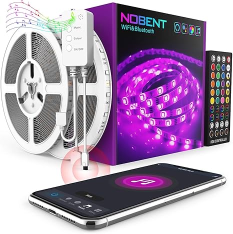 luces led habitacion 10 metros nobent wifi tiras led compatible con alexa google home sync con musica para decorativas rgb 5050 con 300 leds tira