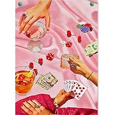 KICHANG Pink Diamond Art Kits for Adults Diamond Painting Kit for Beginner | Cute DIY Modern 5D Round Full Drill Diamond Dots Gem Art Crafts with Tools,Funny Crafts for Home Wall Decor&Gift-12x16in