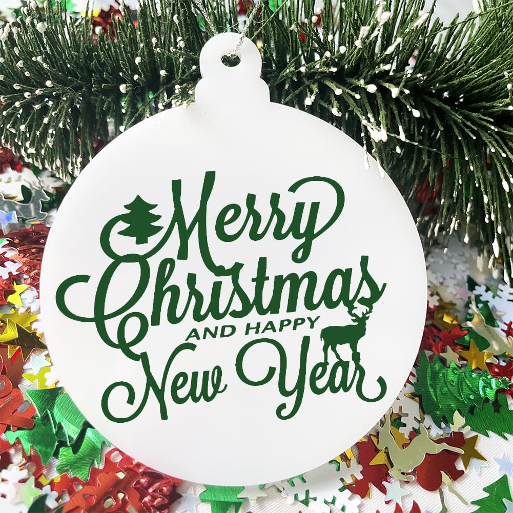 View 1 of 20Pcs 3 Inch Blank Acrylic Christmas Ornaments 2025 White Unfinished Round Acrylic Christmas Ornaments for DIY Craft Hanging Ornaments for Christmas Tree Decoration Xmas Party Decorations