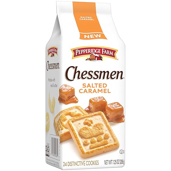 PEPPERIDGE FARM CHESSMEN SALTED CARAMEL COOKIES, 7.25 OZ BAG