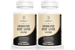 KONEFANCY Grass Fed Beef Liver Capsules 4200mg, Grassfed Desiccated Beef Liver Bovine Supplements - Heme Iron, Protein, Vitamin A, B12 for Energy - Pasture Raised Cows in New Zealand, 120 Capsules(Pack of 2)