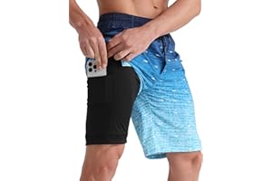 APTRO Men's Swim Trunks 9" Swim Shorts Compression Liner Quick Dry Bathing Suit Swimwear with Zip Pocket