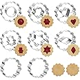 GWHOLE Stainless Steel Linzer Christmas Cookie Cutters, Set of 8 Xmas Biscuit Pastry Cutter for Fondant DIY Bakin