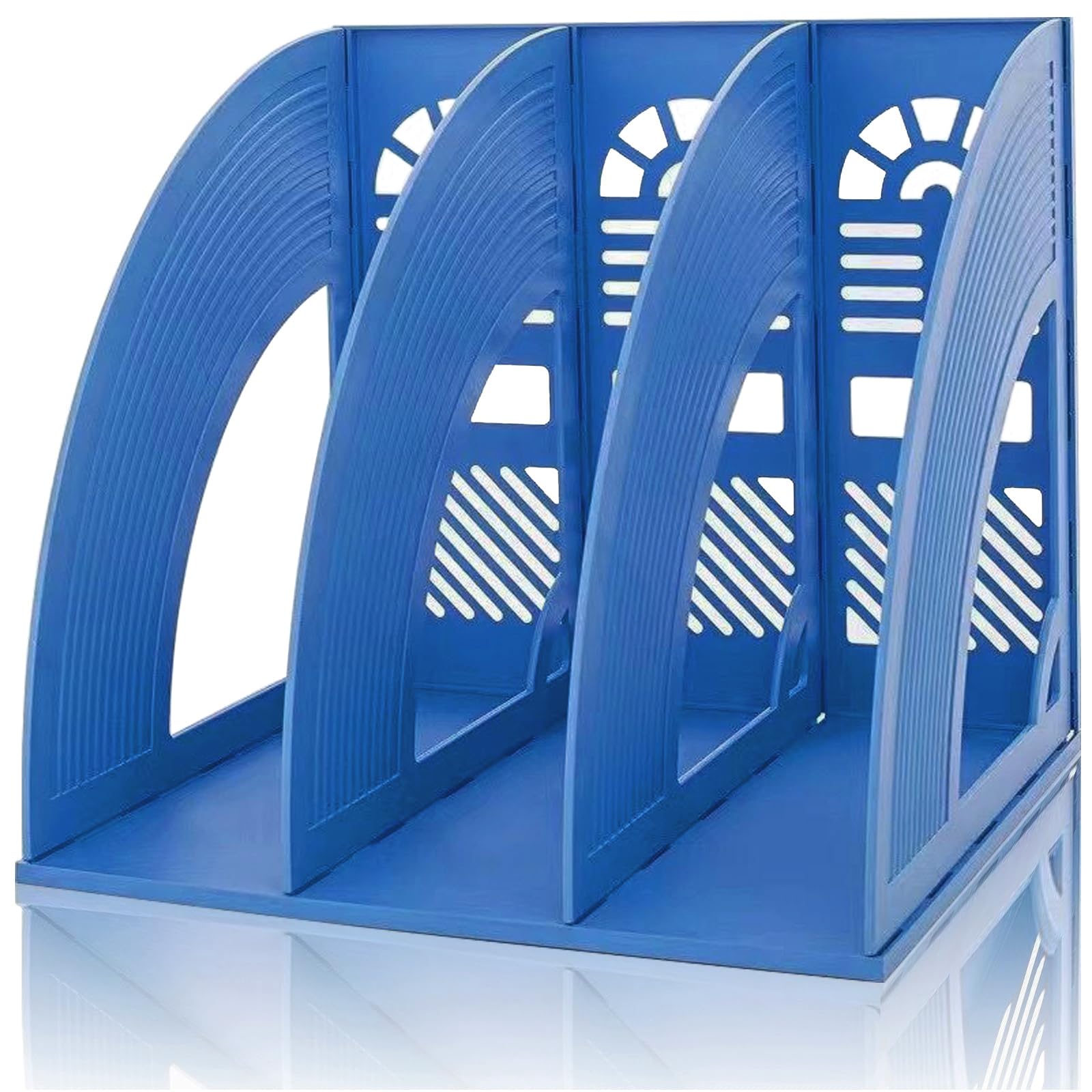 KXF Arched File Organiser Desktop Organizer 3 Compartments for A4 Documents Magazine Holder Office Desk Storage Kitchen Organiser Plastic Bookshelf File Rack Dividers Frame Cabinet For Home School