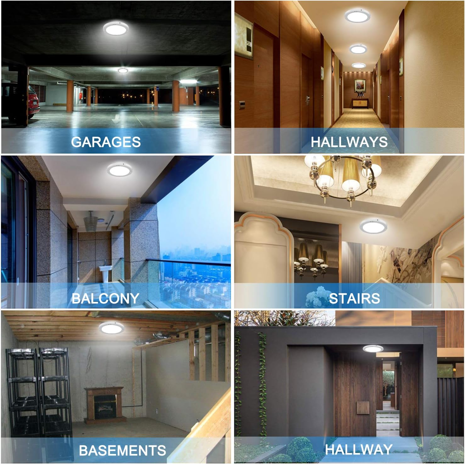 Youtob Motion Sensor LED Ceiling Light 15W 1200LM Flush Mount Round Lighting Fixture for Indoor/Outdoor, Stairs, Closet Rooms, Porches, Basements, Hallways, Pantries, Laundry Rooms(4000K Cool White) - - 