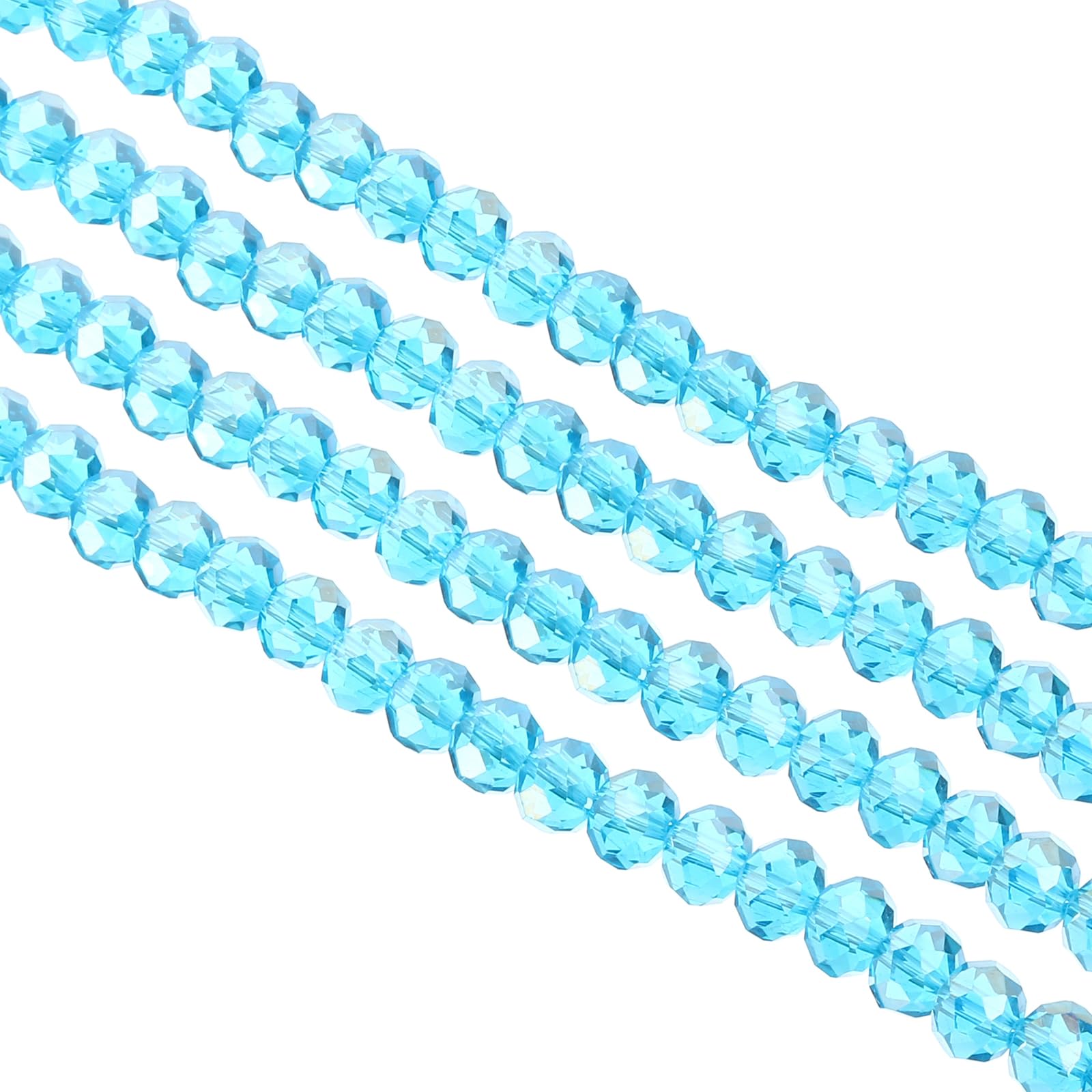 PATIKIL 8 mm Briolette Rondelle Glass Beads, 340Pcs/5Strands Small Round Faceted Crystal Bead for Jewelry Making Earrings Bracelets Necklaces Rings DIY, Blue — image 1