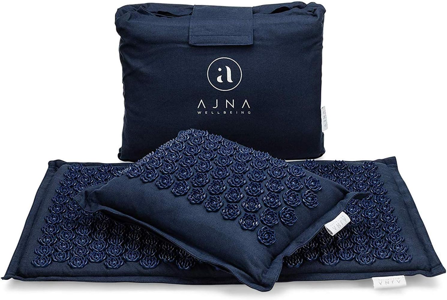 Ajna Acupressure Mat and Pillow Set - Ideal for Back Pain Relief and Neck Pain Relief - Advanced Stress Reliever - Muscle Relaxant - Free Tote Bag - Eco Lite (Ocean Blue): Sports & Outdoors