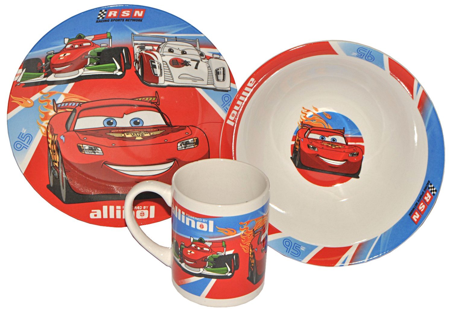 3 tlg. Geschirrset Cars - Porzellan Keramik Trinktasse - Kind Kinder