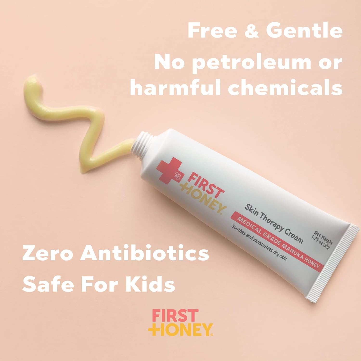 First Honey® Manuka Honey Cream for Dry & Itchy Skin | Fast Relief for Eczema, Rosacea, Psoriasis, & Dermatitis | Natural & No Fillers | Safe for Babies & Toddlers | 1.75 oz: Health & Personal Care