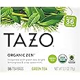TAZO Organic Zen Green Tea, Caffeinated Tea with Refreshing Lemongrass & Spearmint, 36 Total Bags