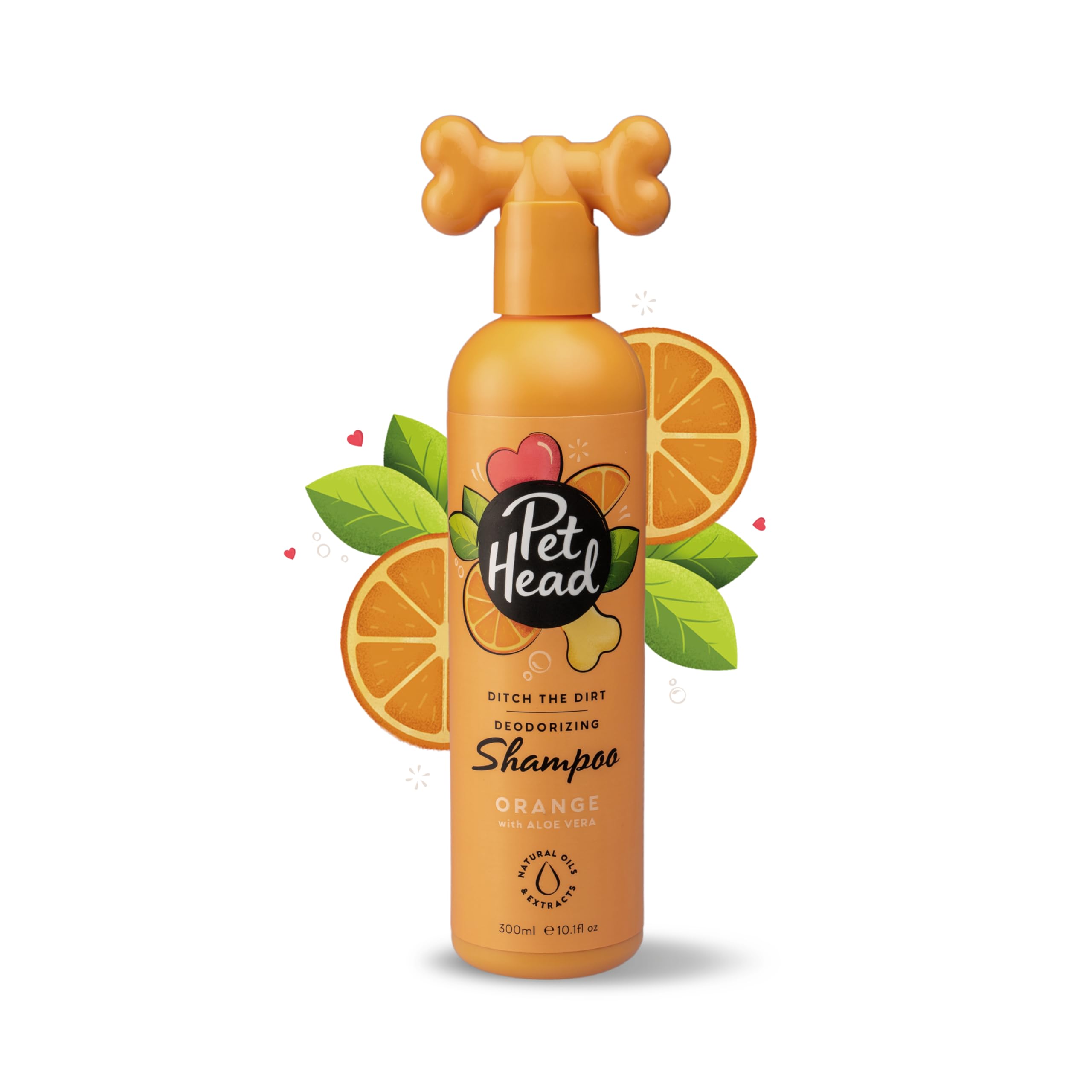 Pet Head Ditch the Dirt Dog Shampoo | Orange Scent | Deodorising Shampoo for Smelly Dogs | Deep Cleans and Removes Odours | Professional Grooming | Vegan | Gentle Formula for Puppies | 300ml