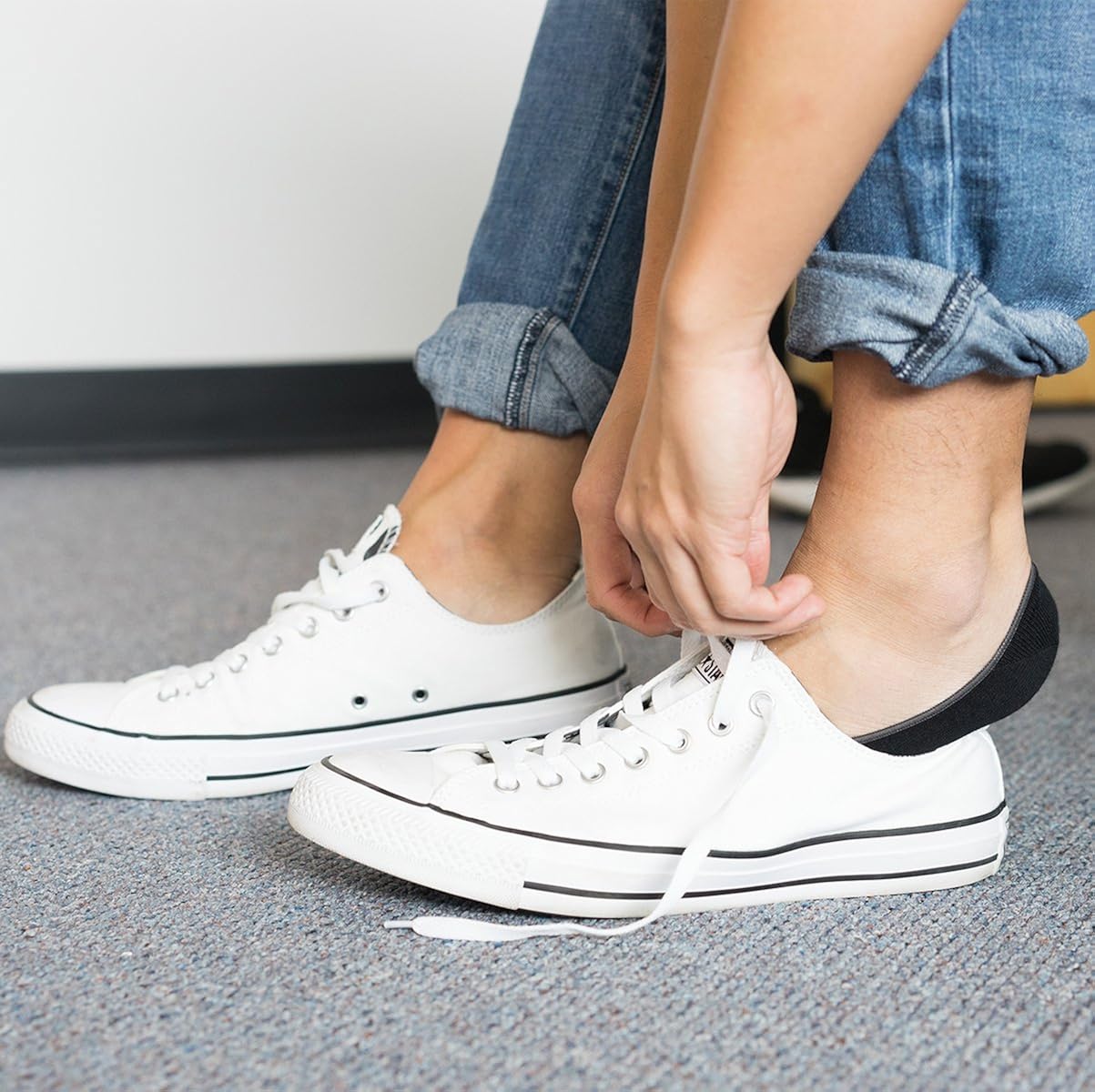 Thirty48 Men's No Show Socks Non-Slip Silicon Grip Moisture Wicking Low Cut Invisible Casual Socks at  Men’s Clothing store