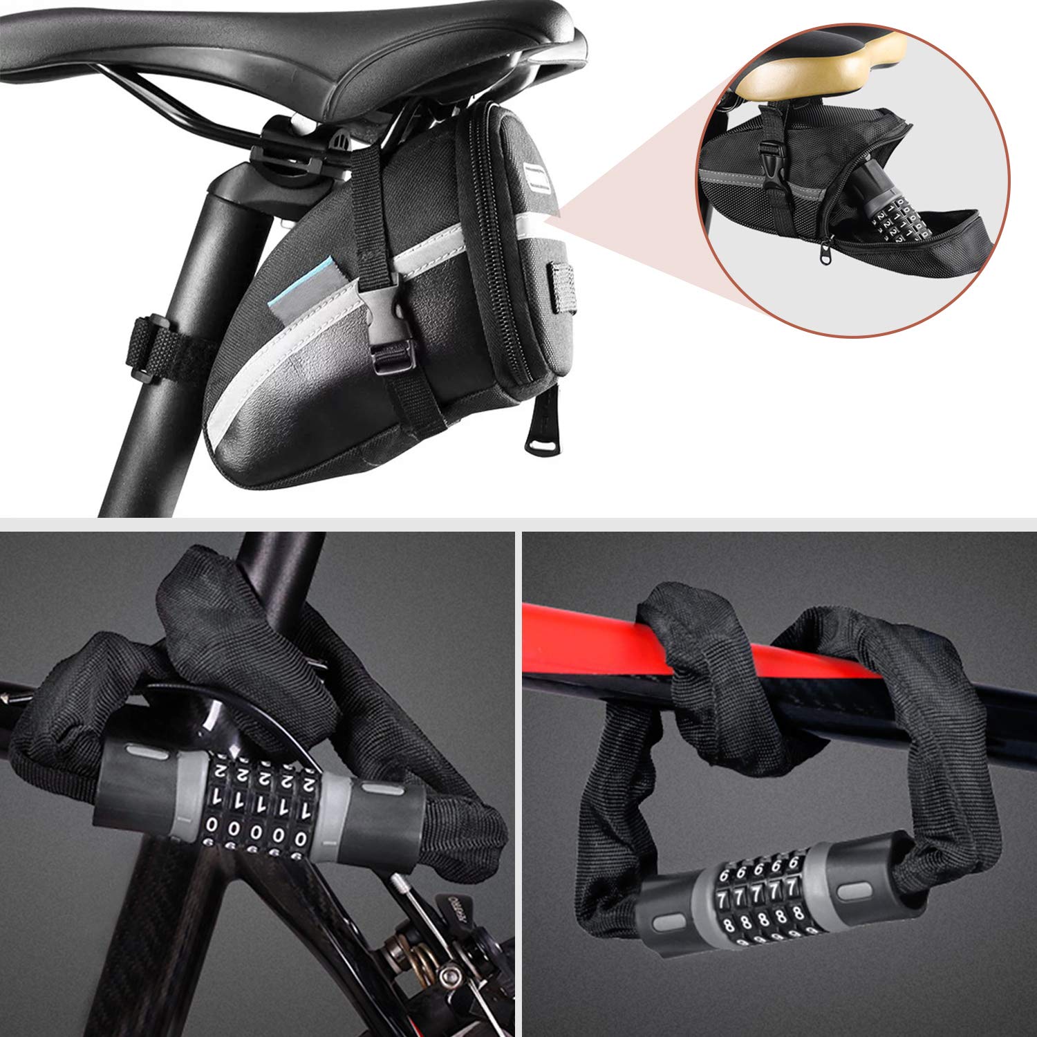 5Digit Resettable Combination Bicycle Lock Heavy Duty AntiTheft Bike