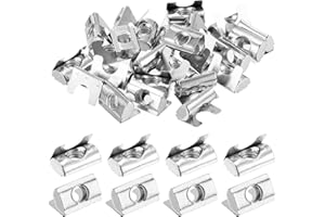 uxcell 20Pcs M8 T Nuts Roll in Spring, T Nut with Spring Sheet Carbon Steel Nickel Plated for 3030/4040 Series Slot Aluminum Profile