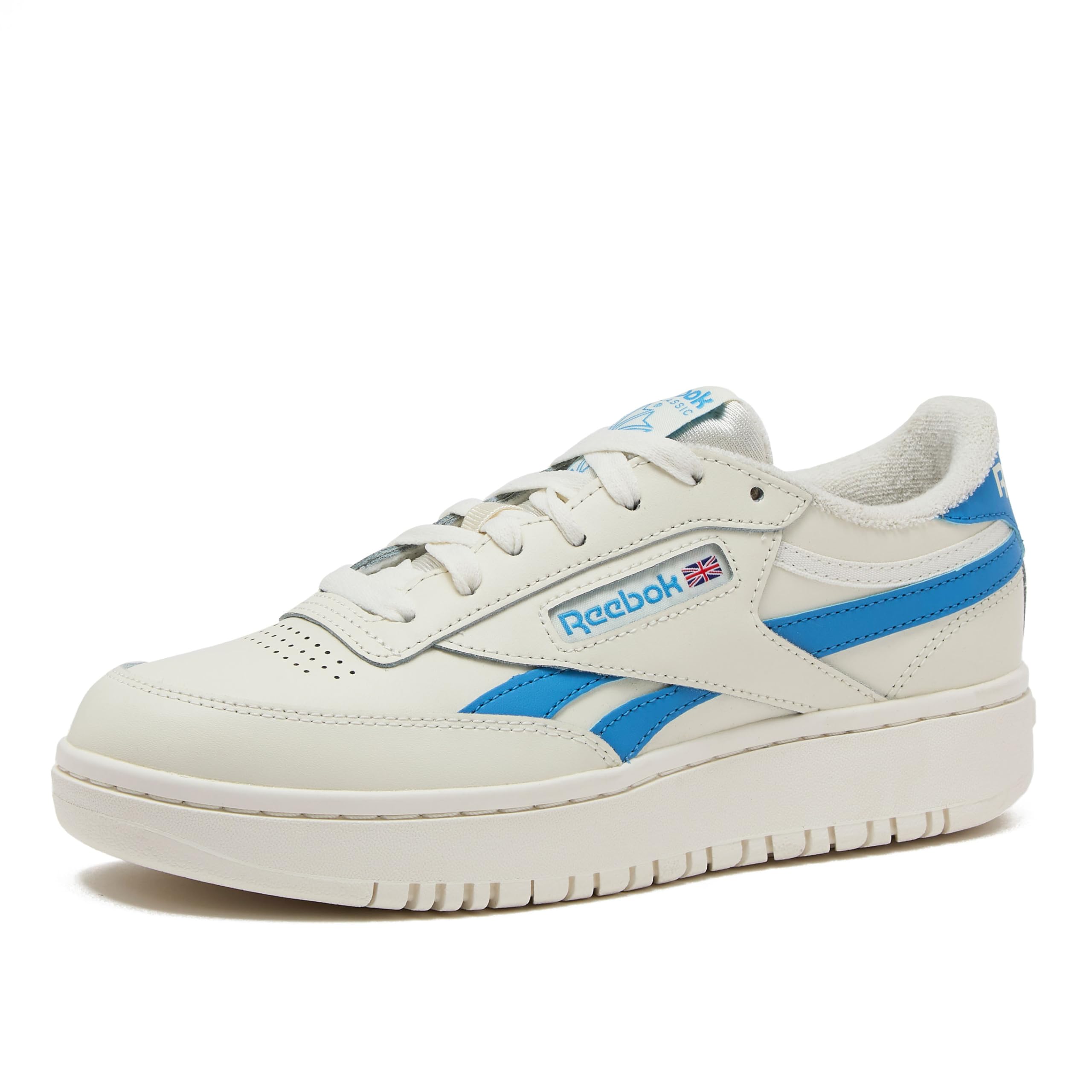 Reebok Club C Double Revenge Platform Tennis Shoes for Women, Chalk/Chalk/Essential Blue8.5 Image Reebok Club C Double Revenge Platform Tennis Shoes for Women, Chalk/Chalk/Essential Blue8.5 Image