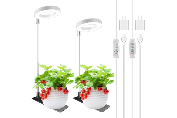Kullsinss Grow Lights for Indoor Plants, 48 LEDs Full Spectrum Plant Grow Light with Detachable Base, Height Adjustable, 3 Sp