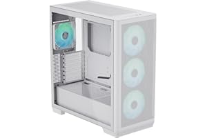 APNX C1 Mid-Tower ATX White PC Case, 4 Included High Airflow APNX FP1 ARGB Fans, up to 11 Total Fan Slots, Top and Side 360mm Liquid Cooler Support, 5-port PWM ARGB Control Hub