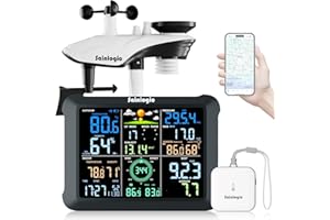 Sainlogic SA9 Plus Smart WiFi Weather Stations Wireless Indoor Outdoor Sensor 24/7 Weather Forecast by Weatherseed® AI,Wind Speed and Rain Gauge Outdoor,UV,Alerts & 2-Year Data Export