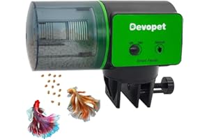Devopet Automatic Fish Feeder, Auto Fish Feeder for Fish Tank, Pond, Turtle Tank, Battery-Operated Timer Turtle Feeder.