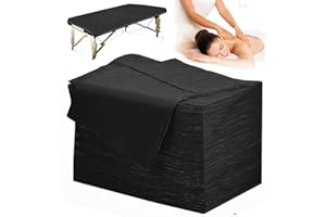 50 Pack Disposable Bed Sheets for Massage Table,Black Massage Bed Cover for SPA Beauty Salon Facial Travel,Tattoo Waxing Cove