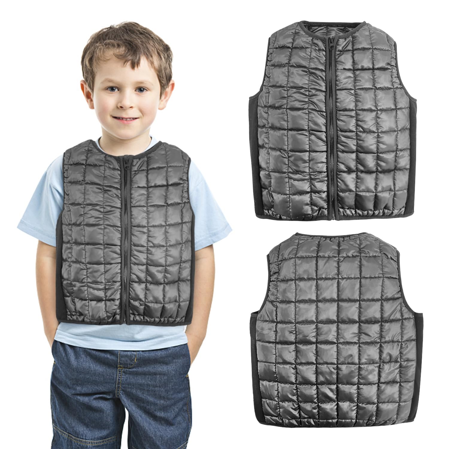 Weighted Vest for Kids with Sensory Issues, Sensory Compression Vest for Children with Processing Disorders and Calming (Large-4lbs)