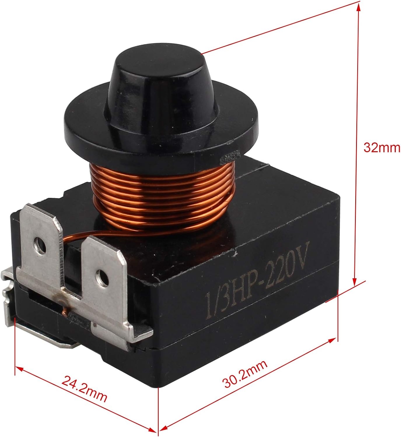 Futheda 220V Refrigerator PTC Starter Relay Plastic Housing 3 Pin 250W Compressor Relay Starter Refrigerator Parts for Refrigerator (Black) - Image 5