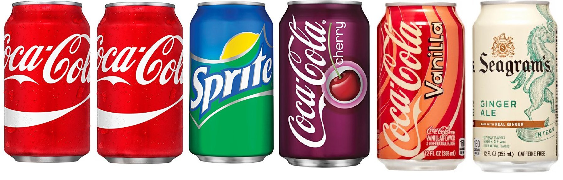 12 Oz can Soda Variety Bundle Two 12 Oz Coke Cans, One 12 Oz can each