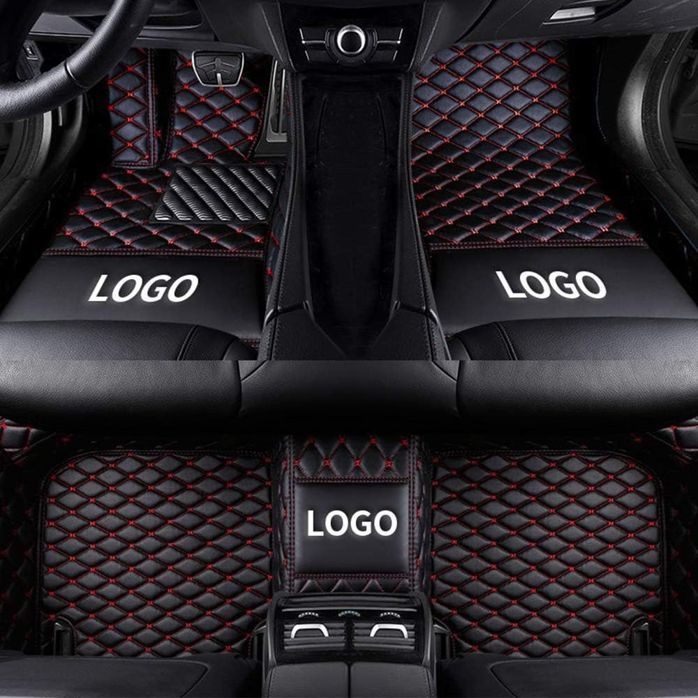 Worth-Mats Custom Fit Luxury XPE Leather Heavy Duty Floor Mat for Mitsubishi Pajero Sport 2011-2015, Black with Red Stitching