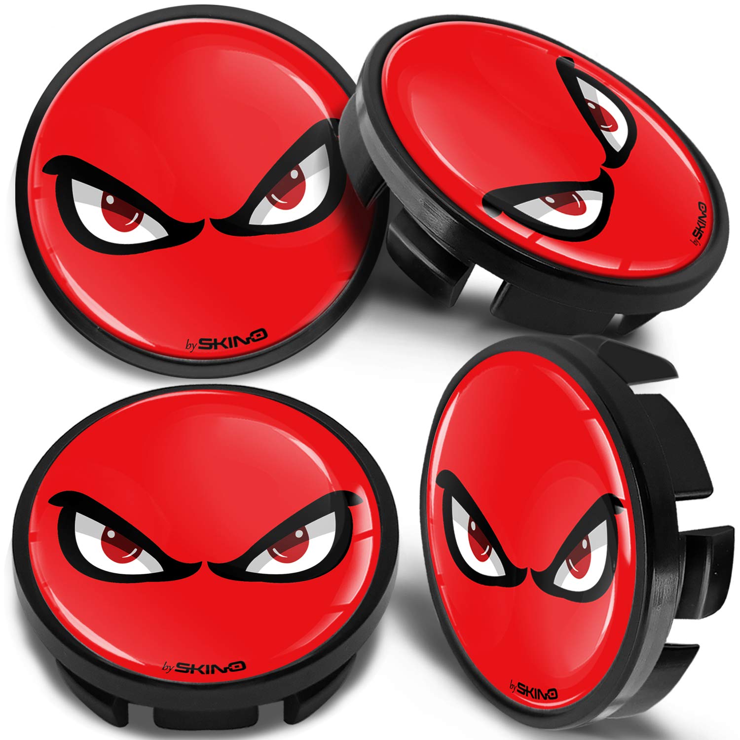 SkinoEu 4 x 65mm Wheel Centre Alloy Hub Center Caps Compatible with VW 3B7 601 171 / 6U7 601 171 Black Hubcaps CV 9